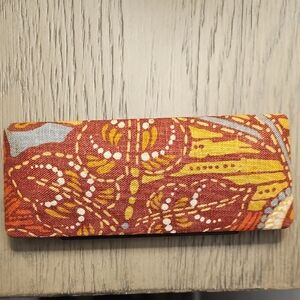 Elegant Orange Patterned Women's Glasses Case